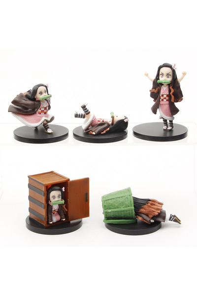BANDAI pack by bag 1 5pcs/set Anime Demon Slayer Kimetsu no Yaiba Kamado Nezuko Car Office Home Decoration