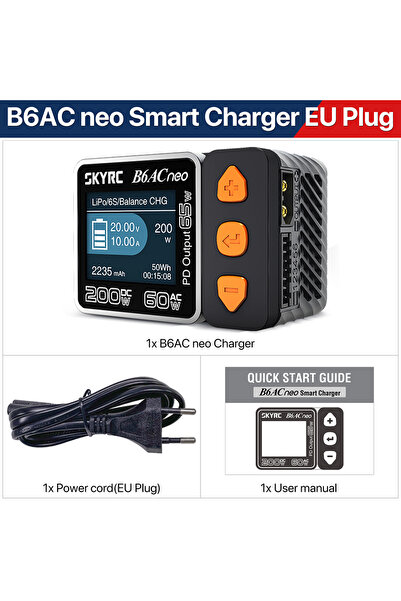 Choice شاحن EU SKYRC B6ACneo تيار مستمر 200 واط تيار متردد 60 واط 10 أمبير شا...