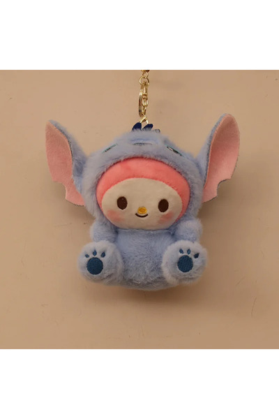 Miniso سلسلة مفاتيح قطيفة من My Melody Sanrio Hello Kitty Cos Stitch سلسلة مف...