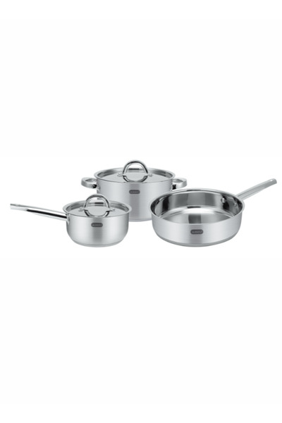 Alberto 5PCS SS COOKWARE SET (18SP- 24CS- 26FP)- SILVER