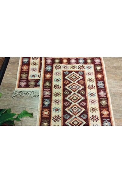 OEM 1+1 Traditional Rugs, size 60x90cm, red and cream, Rustic model