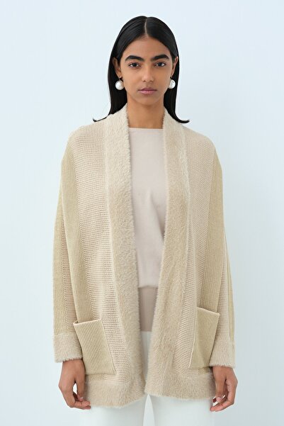 Nihan Simli Triko Hırka Bej