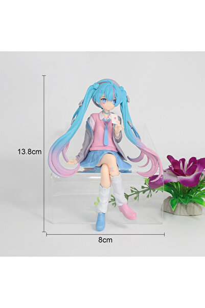 BANDAI 01 NEW Hatsune Miku Desktop Cute Action Figure 11cm Neko T-Shirt Ver. Anime Figurine Kawaii Girl Mod