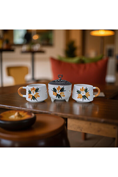İlbay Çini Takı Sarı Çiğdem Çiçeği 2 KUPA 1 ŞEKERLİK