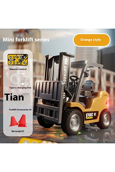 Choice رافعة شوكية من سبائك معدنية تعمل بالتحكم عن بعد، سيارة تعمل بالتحكم عن بعد، رافعة شوكية صغيرة بمقياس 1:64، متعددة الوظائف، جهاز تحكم عن بعد