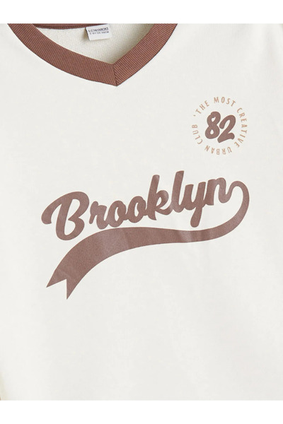 LC Waikiki Lcw Kidsekru V-Neck Girls' Sweatshirt and Sweatpants