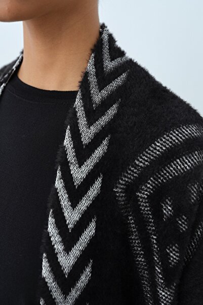 Nihan Kuşaklı Triko Hırka Siyah