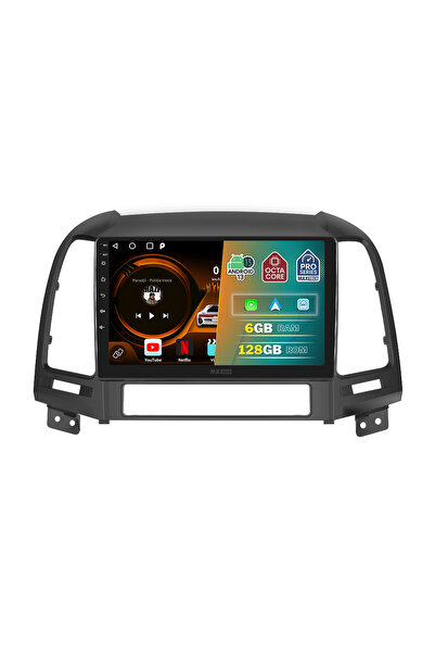 MaxTech Navigatie Hyundai Santa Fe 2 (2006-2012) dedicata, 6 GB Ram 128 GB Rom OctaCore, Carplay & Android