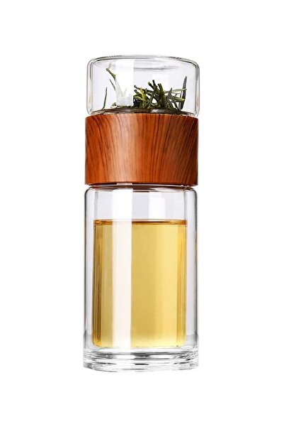 COOYA Glass Tea Infuser,300ml with Strainer Tea Tumbler,Leakproof,for Loose Leaf Flower Herbal Tea Bags