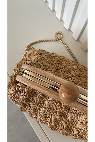 WOMANBAG Handmade Wooden Burslu Wicket Clutch Bag