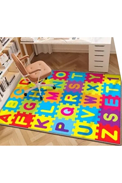 SyaMAG Children's Rug with Alphabet Letters, 90 x 120 cm