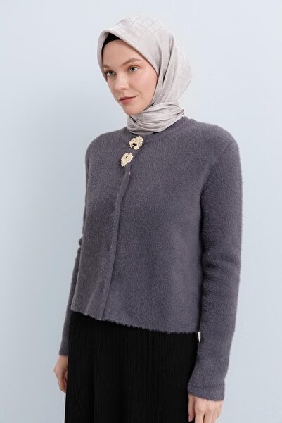 Nihan Bellissimo Angora Hırka Antrasit