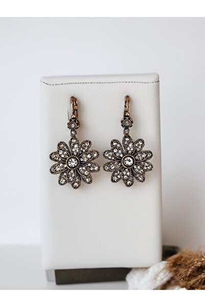 FAYRA ACCESSORIES Zircon Stone Flower Figured Earrings