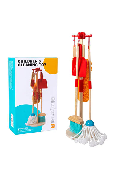 Choice مجموعة تنظيف مونتيسوري الخشبية مجموعة تنظيف لعبة مكنسة وممسحة للأطفال ...