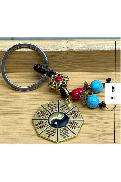 Generic Brand Lucky Metal Yin Yang Keychain Representing Completion and Balance
