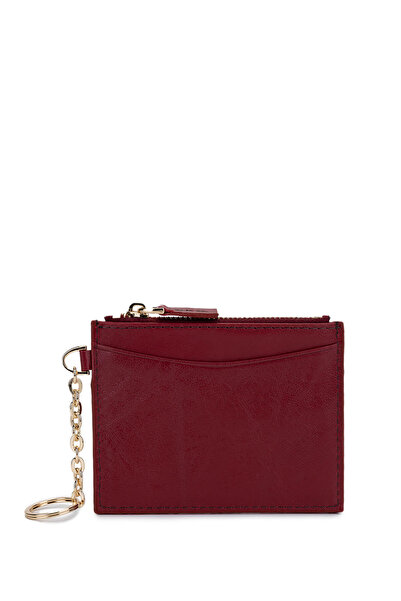 Tamer Tanca Unisex Genuine Leather Claret Red Card Holder
