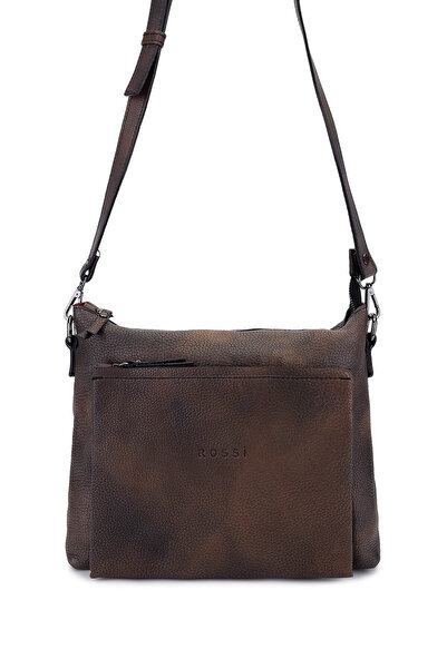 Bruno Rossi Bag Men's Genuine Leather Taupe Messenger Bag