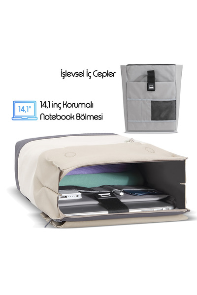 Mack Mce-1305 14.1\" Zen Eco Daily Backpack Beige