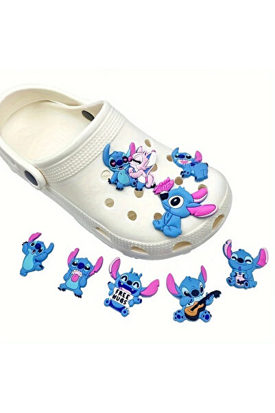 Miniso 8 قطع من مشابك الأحذية من سلسلة ستيتش ديزني بنمط كرتوني لطيف، مشابك أح...