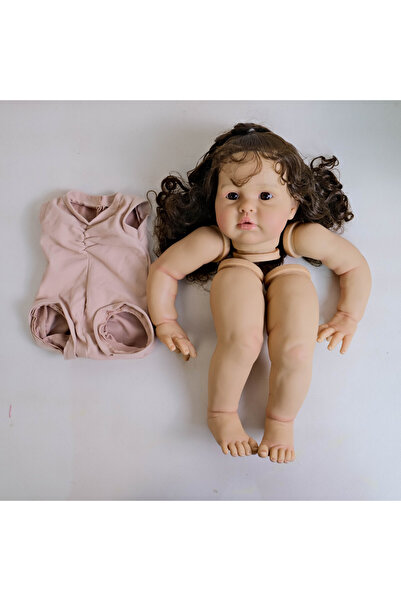 Choice مجموعة دمية إيلي ريبورن نابضة بالحياة من مادة NPK بيضاء بطول 60 سم وطو...