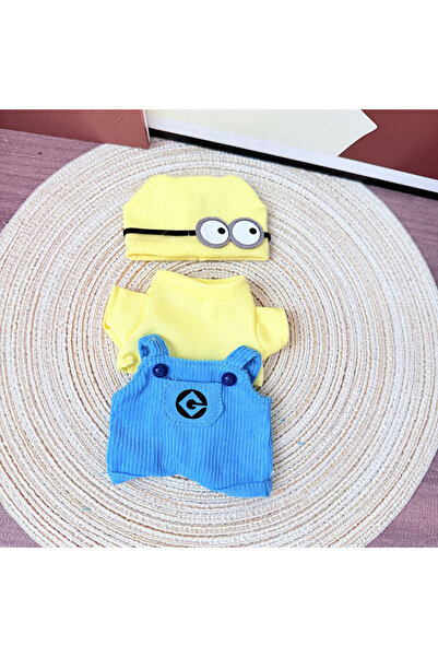 Miniso ملابس مينيون لابوبو، بدلة عمل مينيون، دمية لطيفة، غراء، قبعة محبوكة، أحذية قماشية، اصنعها بنفسك