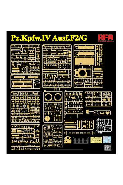 Choice لعبة دبابة نموذجية بلاستيكية من رايفيلد 5143 Pz.Kpfw.IV Ausf.F2/G بمحرك 120 TRM ومسارات قابلة للعمل...