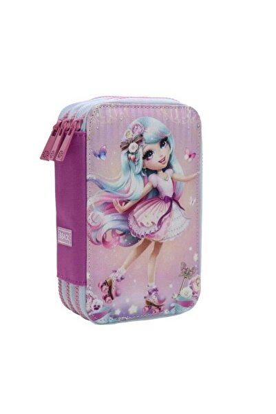 Genel Markalar Bback 3 Katlı Kalem Çantası / Kalemlik / Kalem Kutusu Patenli Kız