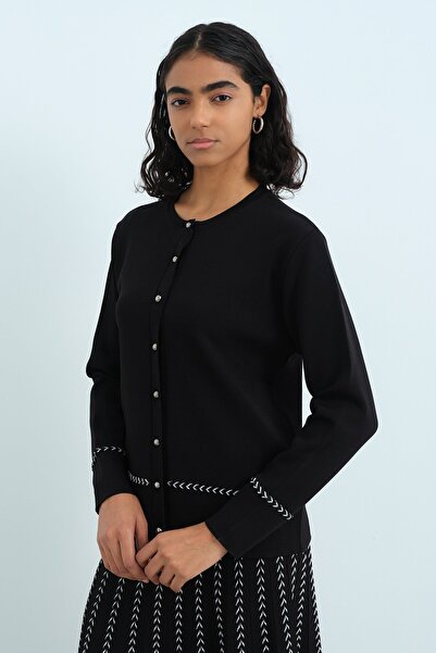 Nihan Blazer Triko Hırka Siyah