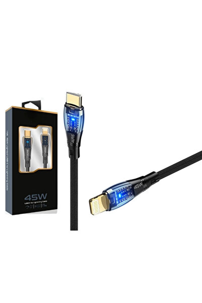 Epilons 45w Usb-c Lightning Işıklı Şeffaf Kablo Hızlı Şarj, Dayanıklı Tasarım...