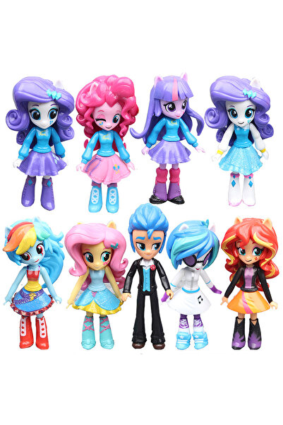 BANDAI مجموعة من 9 قطع من ماي ليتل بوني جيرلز يونيكورن هاي سكول بي جي دي كرتون موديل Co