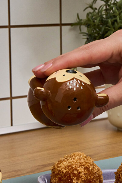 Karaca Monkey Salt and Pepper Shakers Brown