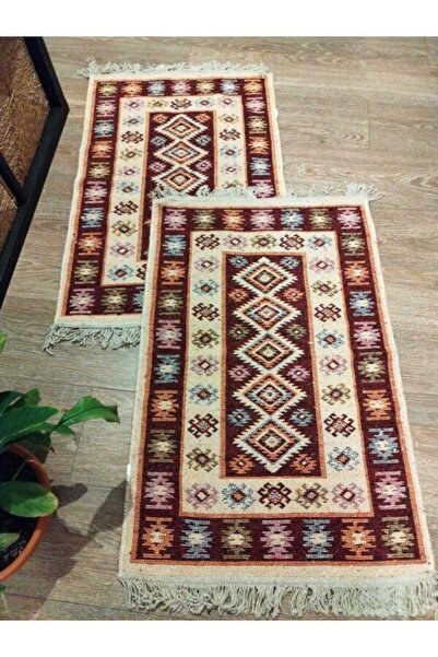 OEM 1+1 Traditional Rugs, size 60x90cm, red and cream, Rustic model