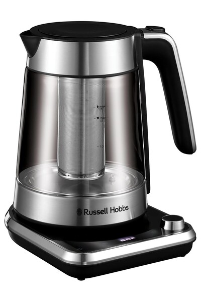 RUSSEL HOBBS 26200-70 Attentiv Temperature Adjustable Glass Kettle with Tea Strainer Stainless Steel 2400W