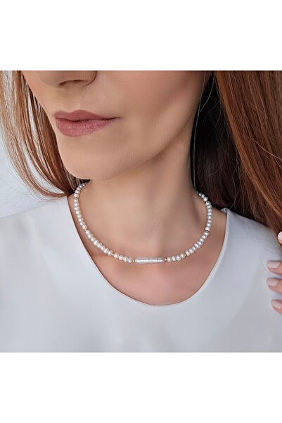Lexy's Boutique Handmade necklace, adjustable, 14k gold, Lexy's Boutique, cultured pearls, white/gold, max. 41.50 cm