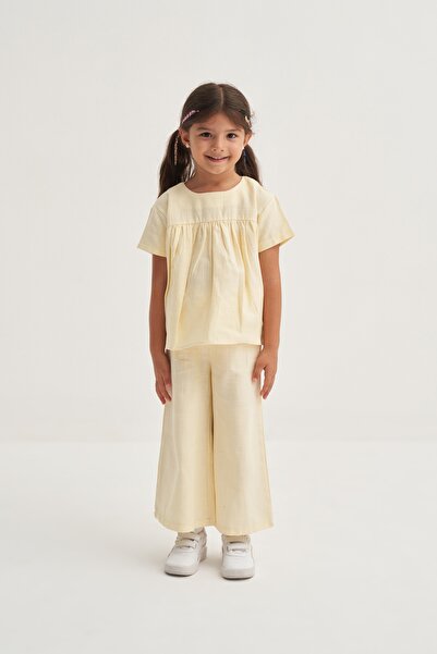 EBU Prive Дівчачий комплект з органічної бавовни з пілінг-ефектом, жовтий