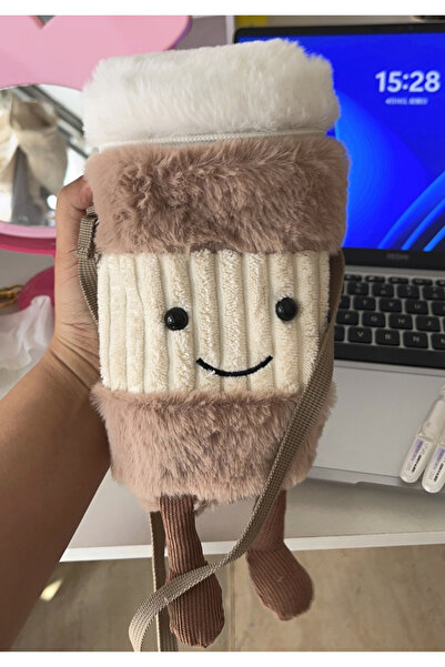 Miniso كيس شاي حليب جديد كرتوني لطيف حقيبة قطيفة حقيبة قهوة حقيبة كروس بودي للنساء حقيبة مرافقة مجموعة أكواب ألعاب مي