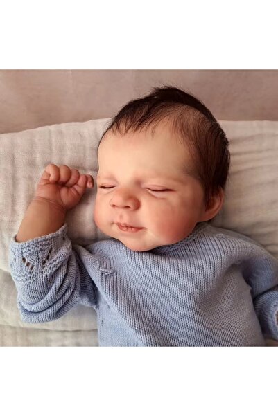 Choice جسم كامل من الفينيل للأولاد بطول 50 سم، مقاوم للماء، عيون مغلقة، باسكال بيبي، ولد حديث الولادة، شعر متجذر، جسم ثابت