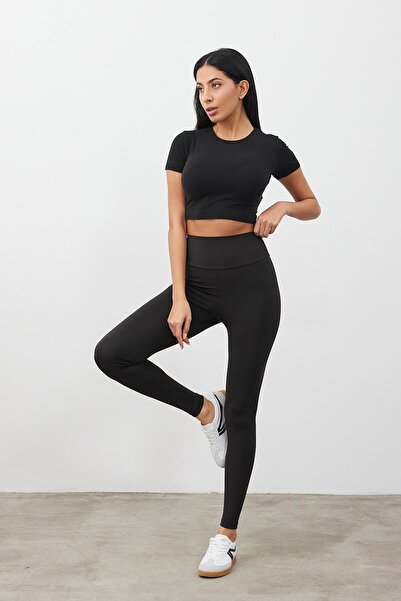 VENA Mary High Waist Sports Leggings - Black