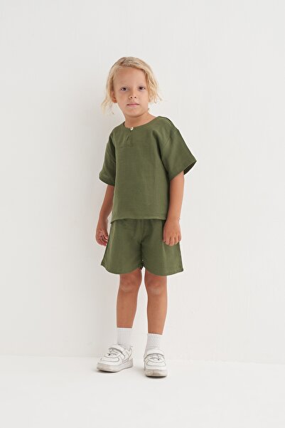 EBU Prive Unisex dečiji muslin set zeleni