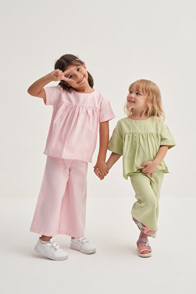 EBU Prive Дівчачий комплект з органічної бавовни з плісированою спідницею, ро...