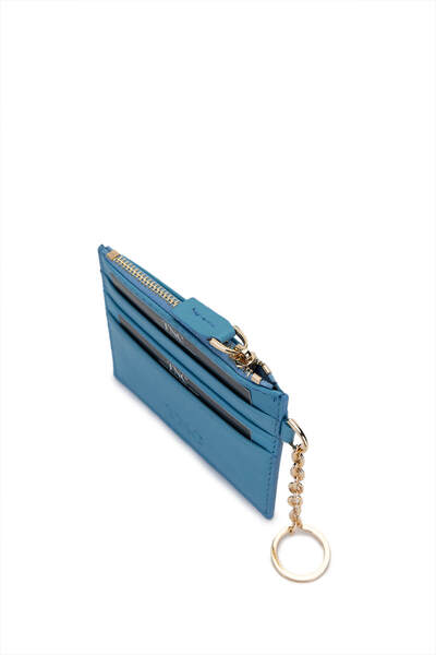 Tamer Tanca Unisex Genuine Leather Blue Card Holder