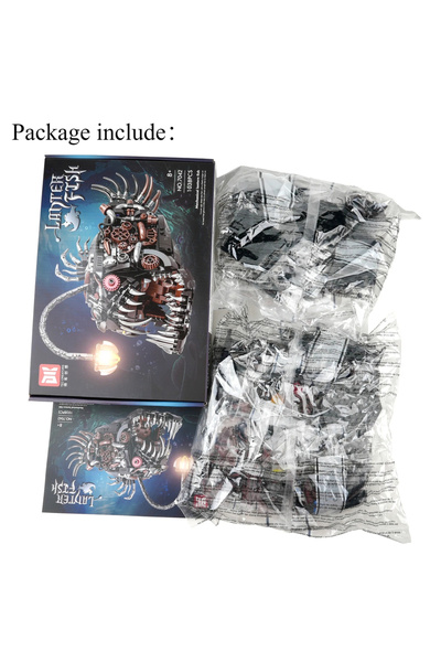 Choice with box 1038PCS MOC Mechanical Lantern Fish Model Set DK7042 Building Blocks Bricks Xmas Birthday G
