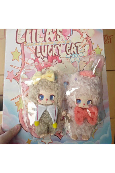 Miniso 2pcs Liila Cat V3 Dot Cat Hanging Card Backpack Pendant Collection Model Mysterious Box Cute Cartoon