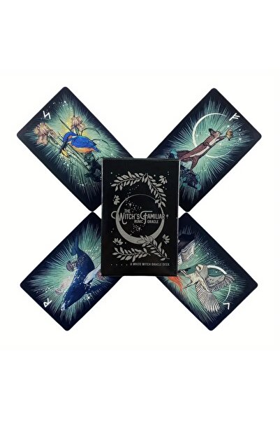 Choice Blue Witch's Familiar Oracle Cards Runic Divination Prophecy Deck for Adults, Mystic Fate Guidance f