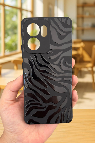 Vip Case OPPO RENO 13 F Uyumlu Zebra Desenli Silikon Darbe Emici Klasik Korumalı Rubber Kılıf 277