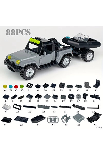 Choice 88 قطعة من فأس المعركة الرمادية، شاحنة بيك آب، سيارة، نموذج محاكاة، بناء تعليمي صغير مُجمّع B