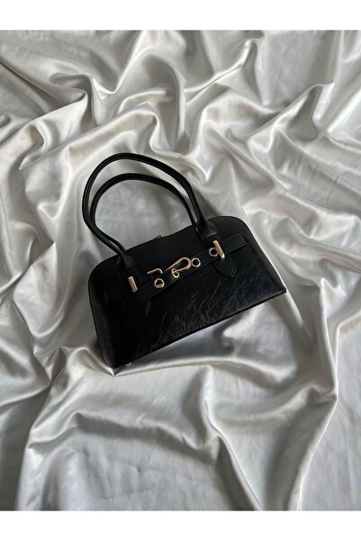 Mia Collection Carlos Model El Ve Kadın Omuz Çantası Düz Siyah