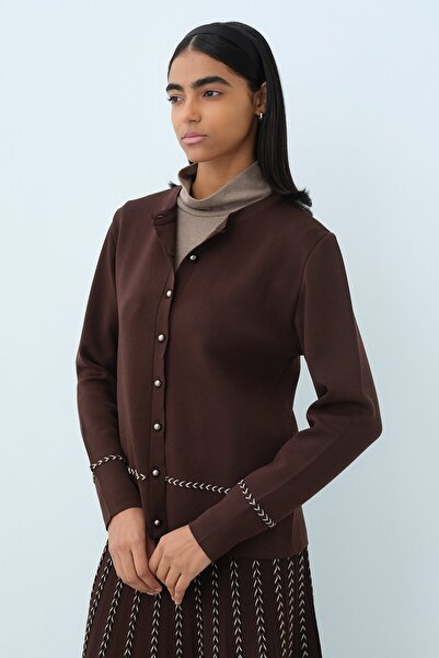 Nihan Blazer Triko Hırka Kahve