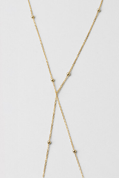 So CHIC... Noa 18 Ayar Sarı Altın Kaplama 92 Cm Gümüş Vücut Zinciri