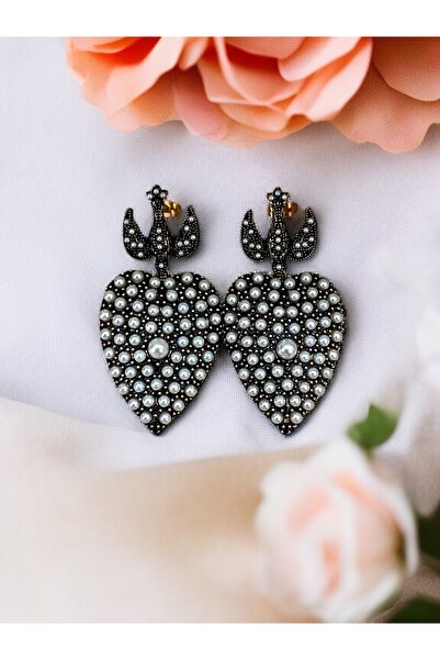 FAYRA ACCESSORIES Swallow and Heart Figured Earrings